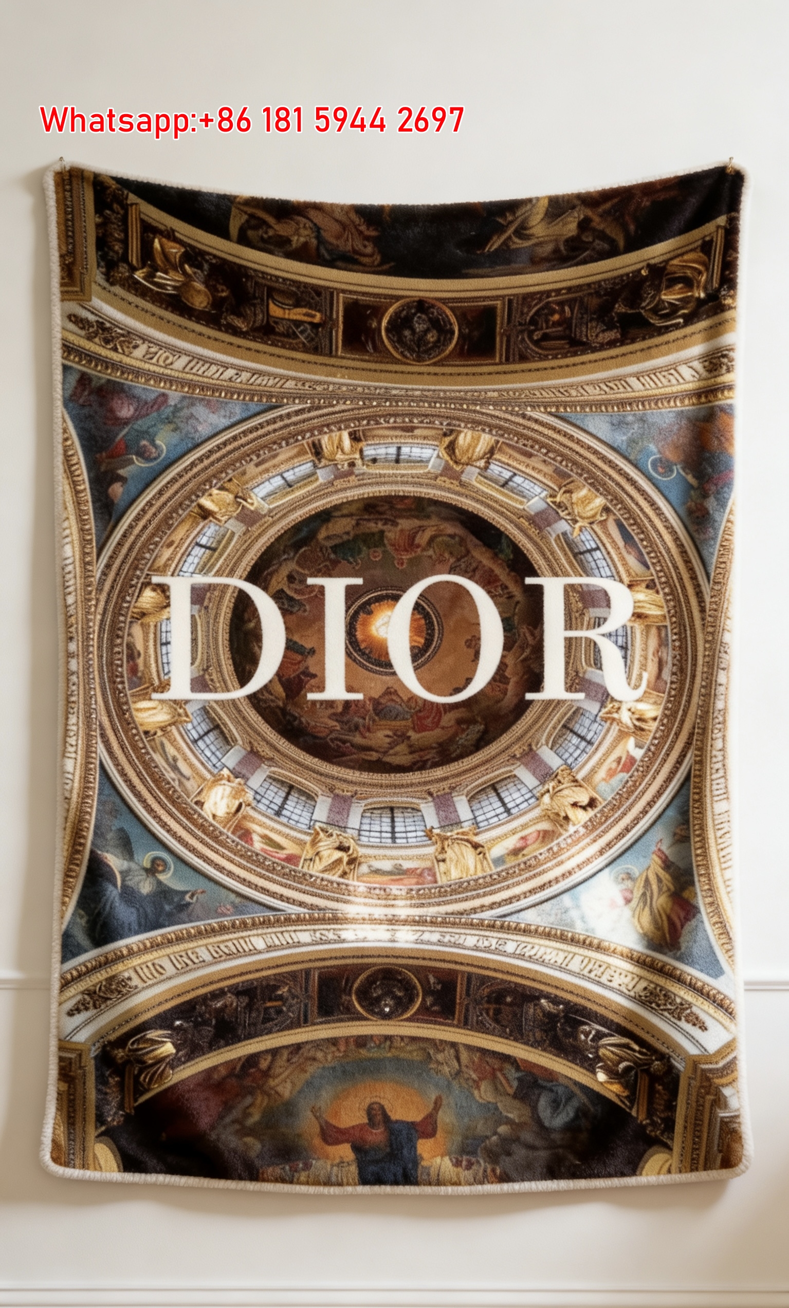 Dior Baroque Church Flannel Blanket Throw Sofa Decor D127